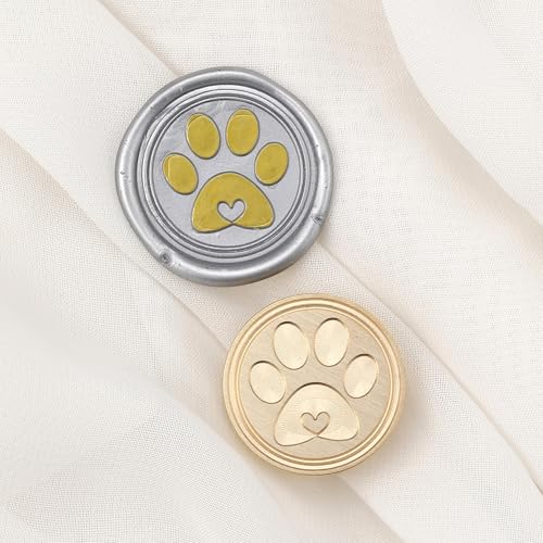 Yoption Paw Print of Love Wax Seal Stamp, Vintage Sealing Wax Stamp for Wedding Party Invitations Envelopes Gift Packing - color: Paw Print of Love