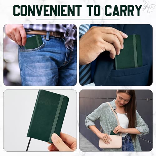 Qeeenar 10 Pcs Mini Pocket Notebook, Solid Color, Deep Green - color: Deep Green, size: Solid Color