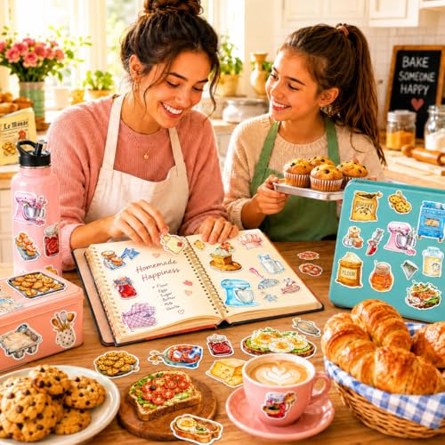 Food Stickers 50Pcs for Water Bottles Scrapbook, Gifts for Bakers - style: Baking Stickers