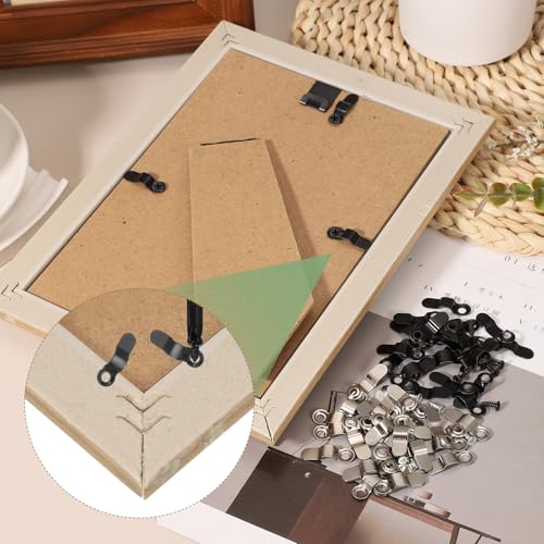 uxcell 200pcs Picture Frame Backing Clips, 0.9" Photo Frame Turn Buttons Fasteners Hardware Corner Clip with 200pcs Screw for Hanging Pictures Craft Drawings, Bow Shaped Black - color: Black, size: 0.9"
