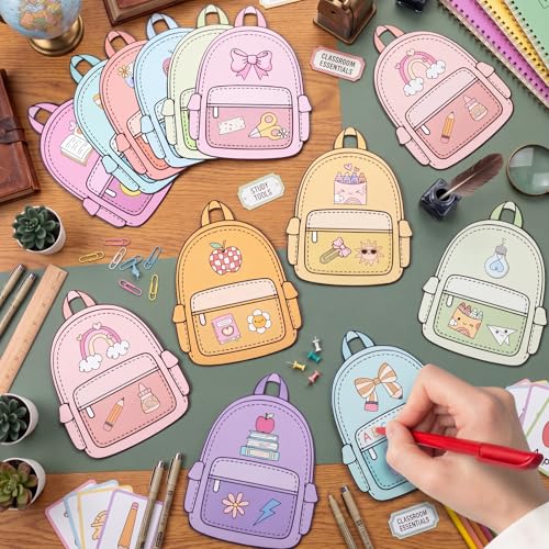 Chuangdi 60 Pcs Backpack Cutouts Boho Backpack for Classroom - style: Backpack Cutouts