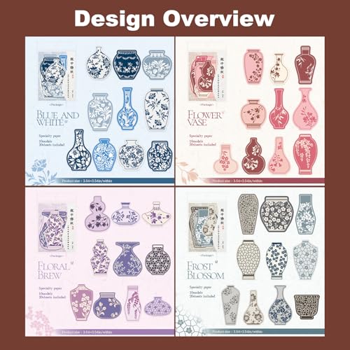 80 Pcs Floral Vase Stickers for Scrapbooking and Journaling - color: Seasons in a Bottle