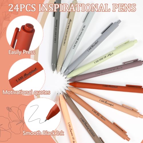 Mooliwe 48 Pcs Affirmation Notebooks Pens Bulk Gifts, Gratitude,Elegant | Small Bags Included, Motivational Notepads for Women, Daily Affirmations Journal, Stress Relief Self-care, Employee Rewards - style: Elegant