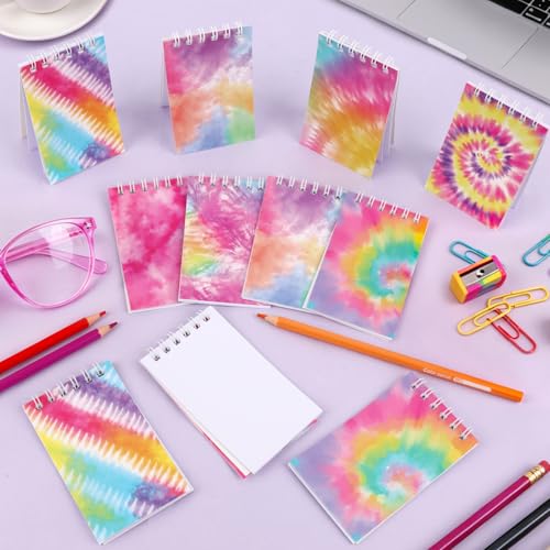 Hooqict 24 Pack Small Spiral Notebook Pocket Notepad Mini Journal Pocket Notebooks Tie Dye Notepads Memo Pads for Kids Party Favors, Office, Classroom School Supplies, 3.9 x 2.4 Inch - style: Multicolor 2