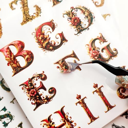 Alphabet & Number Stickers, 50 Sheets Vinyl Letters for DIY Crafts | Perfect for decorating journals, planners, scrapbooks, greeting cards, gifts, and creative DIY projects. - color: Fantasy