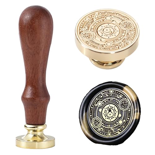 Magic Circle Wax Seal Stamp,Mystic Sealing Wax Stamp, Esoteric Ritual Sigil Design with Alchemy Symbols Geometric Mysticism for Envelopes Spellwork - color: Mysterious Universe