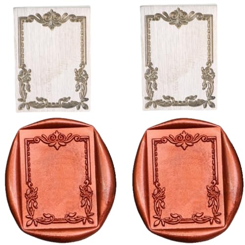 Frame Wax Seal Stamp,Atopbb 3D Embossed Frame Relief Carving Wax Sealing Stamp, Frame Wax Stamp Head Wood Stamp Handle, Wax Stamp for Wedding Invitations, Letter Sealing (F35) - style: F35