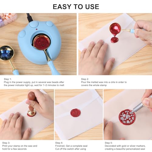 Copper Gold Wax Seal Beads, HOSEALING Premium 360pcs Sealing Beads for Wax Seal Stamp, Metallic Copper Sealing Wax Pellets Refill Pack for Wax Seal Kit, Wedding Invitations, Envelope Letter Sealing - color: Copper Gold