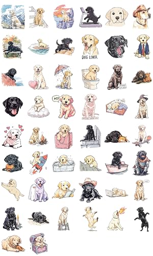 100 PCS Labrador Retriever Stickers Pack – Waterproof Dog Decals for Water Bottles, Laptops, Phones, Notebook, Cars – Cool Vibrant Graphics for Labrador Retriever Enthusiast - color: Labrador Retriever