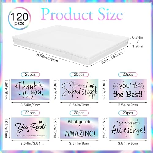 Thank You Cards Small Business 120Pcs Encouragement Cards, Holographic Appreciation Motivational Inspirational Card You Are Awesome Gratitude Card Gift for Business Employees Student Teacher Volunteer - color: Motivational Cards, size: 120 PCS