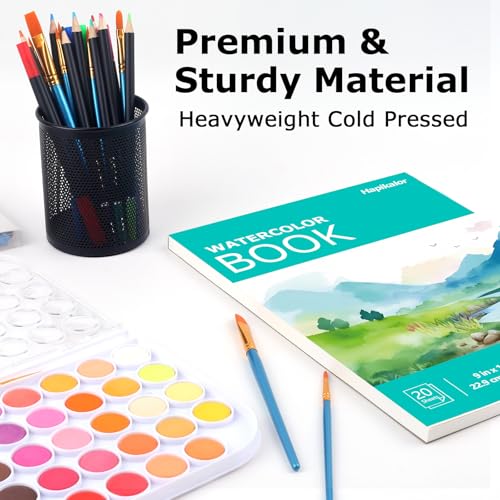 Hapikalor 9"x12" Watercolor Paper, 140lb/300gsm Water Color Paper, Green - color: Green, size: 9" x 12" Pad