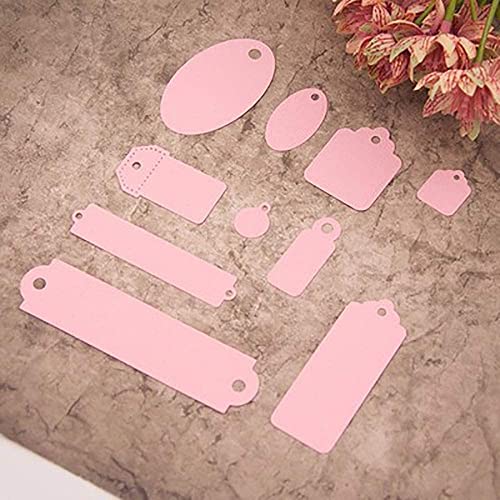 10pcs Tags Label Cutting Dies,Ten Tags Banner Die Cuts Metal Embossing Stencils Template Mould for Card Scrapbooking and DIY Craft Album Paper Card Decor - color: 10pcs Tags Die Cuts