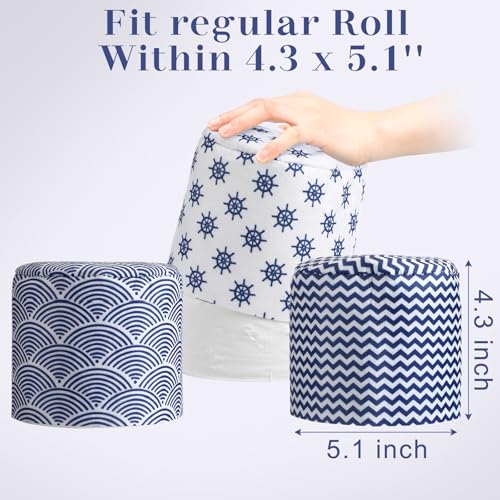 Hoolerry 6 Pcs Decorative Toilet Paper Roll Covers, Nautical - style: Nautical