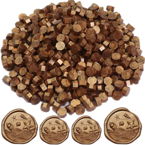 Copper Wax Seal Beads, 400Pcs Sealing Wax Beads, Octagon Wax Sealing Beads, Bronze Sealing Wax Beads Set for Wax Seal Stamp, Gift Wrapping, Letter Sealing (Copper) - color: Copper