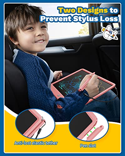 TEKFUN Toys 12" LCD Writing Tablet for Girls Ages 3–8, Cute Doodle Board Kids Love, Mess-Free Drawing Tablet for Creative Play, Great Christmas Birthday Gift for 4 5 6 7 8 Year Old Girs Pink - color: Pink, size: 12 Inch