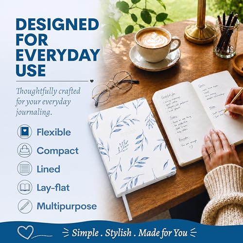 WORLD TRAVELER Eccolo A5 Lined Journal 256 Ivory Pages Lay Flat 6x8 - color: Watercolor Foliage