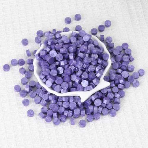 Pearl Purple Wax Seal Beads, HOSEALING Premium 360pcs Sealing Beads for Wax Seal Stamp, Purple Sealing Wax Pellets Refill Pack for Wax Seal Kit, Wedding Invitations, Envelope Letter Sealing - color: Pearl Purple