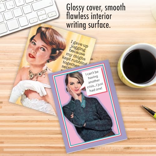 Best Card Co 20 Blank Retro Cards Assortment (4 x 5.12 Inch) (10 Designs, 2 Each) Hot Mess for Men and Women AM6622OCB-B2x10-NB - style: Hot Mess