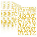 10 Sheets Gold Letter Stickers Glitter 520 Pcs Capital Alphabet Stickers - color: Gold