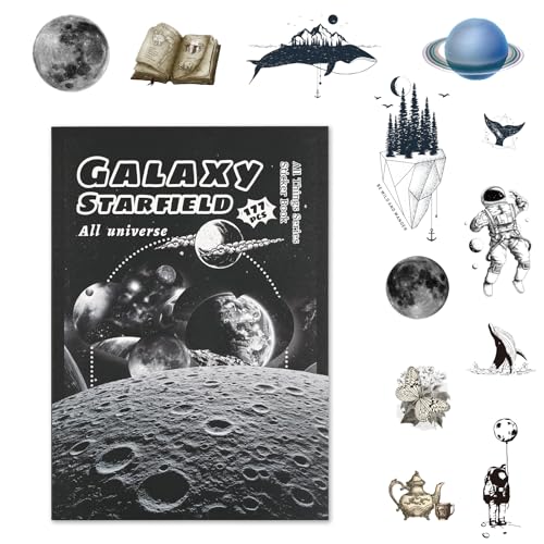Vintage Scrapbook Celestial Stickers, 20 Sheet Galaxy and Cosmic Sticker for Scrapbooking, journaling DIY Crafts Laptops, Card Making, Ephemera Pre Cut (Galaxy Starfield) - style: Galaxy Starfield