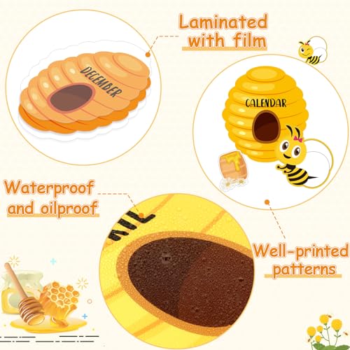 Qyeahkj Classroom Jobs Bee Bulletin Board Decorations Bee Hive Honeycomb Sunflower Paper Cutouts Summer Theme Classroom Bulletin Board for Teacher School Class Wall Door Window Decor Supplies - style: Class Job