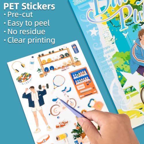 Life Pulse Series Sticker Scrapbooking Supplies for Junk Journal, 20 Sheets PET Stickers - Vintage Journaling Stickers - color: Life Pulse