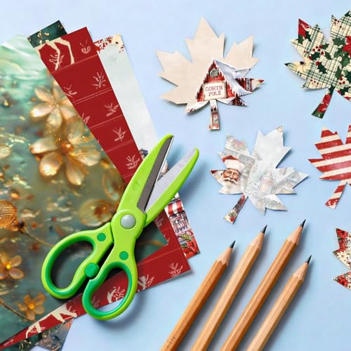 Christmas Scrapbook Paper - 24 Sheets Scrapbooking Supplies, Single-Sided Patterned Paper for Card Making, Designer Planner Journals, Background Borders, Greeting Cards 6"x 6" - color: Merry