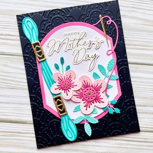 Lapoo Flowers Cutting Die for Scrapbooking - Durable Metal Cutting Die for DIY Scrapbook Photo Album Decorative Paper Card, 3D Backgrounds Frame (Flower Circle Border 5.7 x 3.9 in) - color: Flower Circle Border 5.7 x 3.9 in