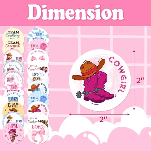 Pack 90 Pcs Bows Boots Team Boys Or Team Girls Baby Shower Stickers for Party Favors Toddlers Thank You Labels Birthday Supplies Aesthetic Sticker Round Waterproof Vinyl Decals - color: Bow A22