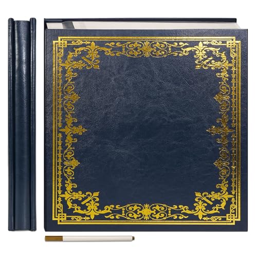 Vienrose Large Self Adhesive Photo Album, 10.6x11 Inch, 60 Pages, Navy Blue - color: Navy Blue, size: 10.63"x11.02" 60 Pages