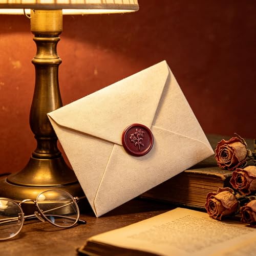 LANKIN Lily Wax Seal Stamp, Floral Plant Theme; 25mm Brass Head with - color: Lily