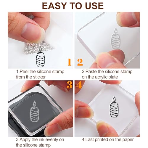 6 Pcs Clear Stamps for Birthday Card Making Supplies 20 Ink Pad - style: 29Pcs Celebrate Clear Stamps