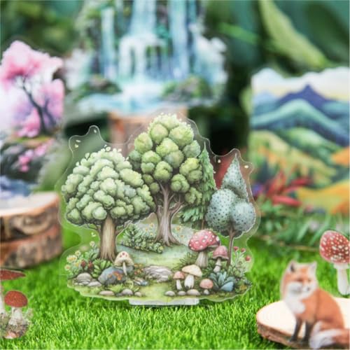 80 Pieces Vintage Natural Landscape PET Sticker Set for Scrapbooking - color: Mountain Stream Series