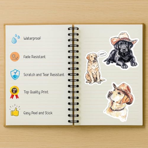 100 PCS Labrador Retriever Stickers Pack – Waterproof Dog Decals for Water Bottles, Laptops, Phones, Notebook, Cars – Cool Vibrant Graphics for Labrador Retriever Enthusiast - color: Labrador Retriever