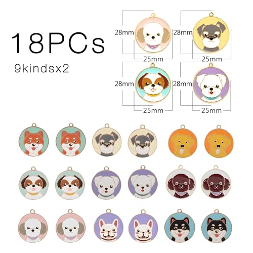 Bulk Gold Enamel Charms for Jewelry Making, Colorful Metal Charms Pendant for Bracelet Necklace and Crafting - color: Dog Tags MIxed Color