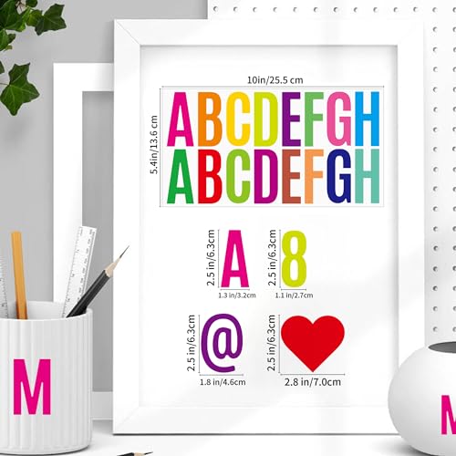 800 Pcs 48 Sheets Letter Stickers,Large Alphabet Number Stickers (Colorful) - color: Colorful