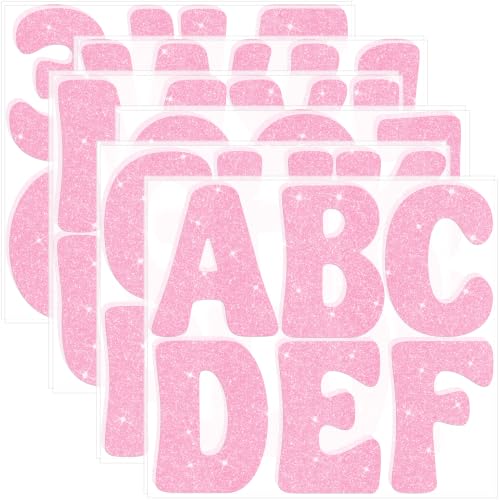 Bulletin Board Letters 74 PCS Glitter Letter Stickers Large 5 Inch, Pink - color: Pink, size: 5 Inch