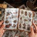Dizdkizd Nature Botanical Stickers for Journaling, Ephemera Sticker Book, Translucent Washi Sticker for Scrapbooking - 20 Sheets (200 Pieces) - style: Leaf and Fruit