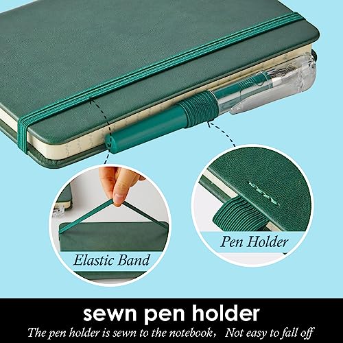 NIRMIRO Small Notebook Journals, 3 Pack Mini Pocket Note pads for Men & Women Writing, A6 Small Leather Notepad 3.7" x 5.7" with Pen, Black, Red, Green - color: Black_green_red, size: A6