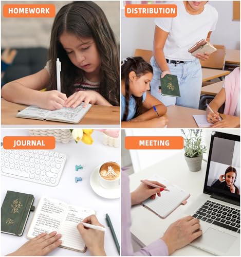 3 Pack Pocket Notebooks (3.7x" 5.7") A6 Small Notebook 100 GSM Thick Paper | Note Taking Journaling Notebooks Journals For Writing Mini Note Pads With Pen Holder (Orange, Yellow, Mint) - color: Orange & Yellow & Mint