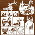 Large Animals Stencil for Walls Reusable Painting Templates for Crafts Wood - style: Animals