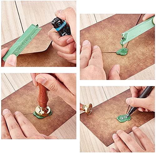 CRASPIRE Heart Wax Seal Stamp Valentines Vintage Sealing Wax Stamps Cherry Blossom 25mm Removable Brass Head Sealing Stamp with Wooden Handle for Wedding Invitation Christmas Thanksgiving Party Gift - style: Cherry Blossom Heart