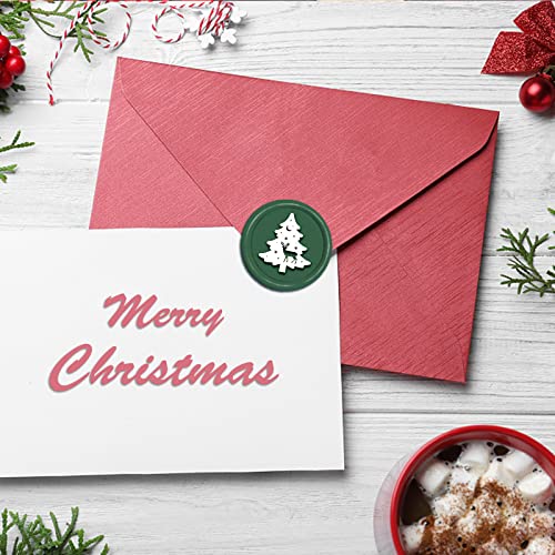 CRASPIRE Christmas Tree Wax Seal Stamp Elk Moon Sealing Stamp X'Mas EVE Merry Christmas 30mm/1.18inch Removable Brass Head Sealing Stamp with Wooden Handle Invitations Greeting Cards Wrap - style: Christmas tree elk star moon