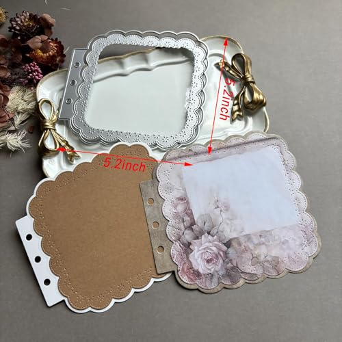 Lace Loose-Leaf Square Die Cuts for Card Making, Vintage Background Frame Cutting Dies DIY Album Scrapbooking Decor Paper Craft Metal Die Cuts Party Wedding Decorations - color: Lace Square