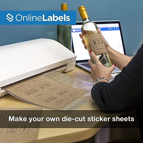 OnlineLabels 8.5" x 11" Labels - Brown Kraft - Inkjet/Laser - 250 Sheets - size: 250 Sheet Pack