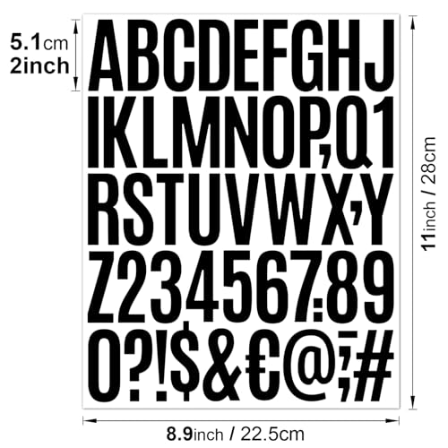 1000 Pcs 2 Inch Letter Stickers, Alphabet Stickers, Mailbox Numbers, Black - color: Black, size: 2 Inch