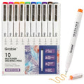 Grabie Micro Fineliner Pens, 10 Multicolor Waterproof Drawing Pens - color: 10-Multicolor