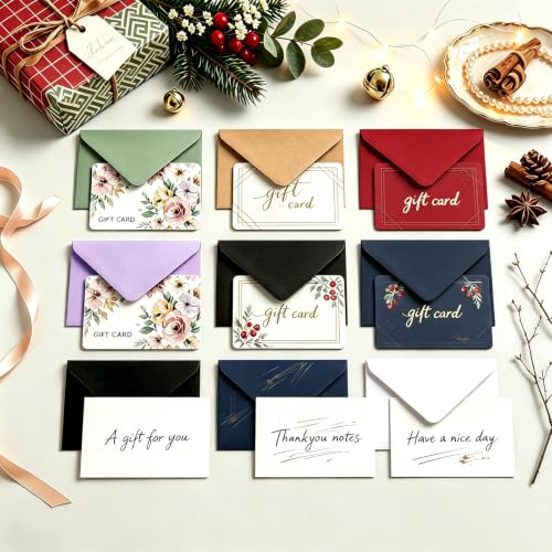 YINUOYOUJIA 100 pack Gift Card Envelope Black 4 x 2.75" - color: Black, size: Mini envelopes