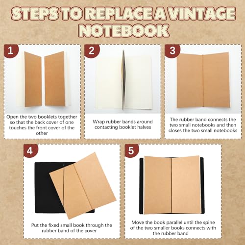 Thenshop Leather Travel Notebook 3 Inserts, Black, Stand Size - color: Black, size: Stand Size