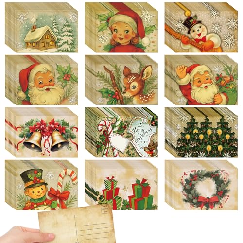 Kosiz 120 Pcs Vintage Christmas Cards 4 x 6 Inch Bulk Blank - style: Vintage Christmas